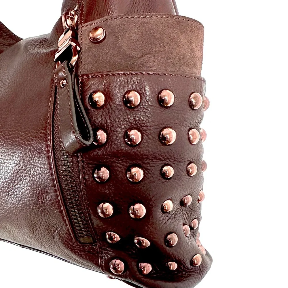 B. Makowsky Convertible Shoulder/ Crossbody Bag Insanely Soft Leather & Suede - Picture 3 of 10